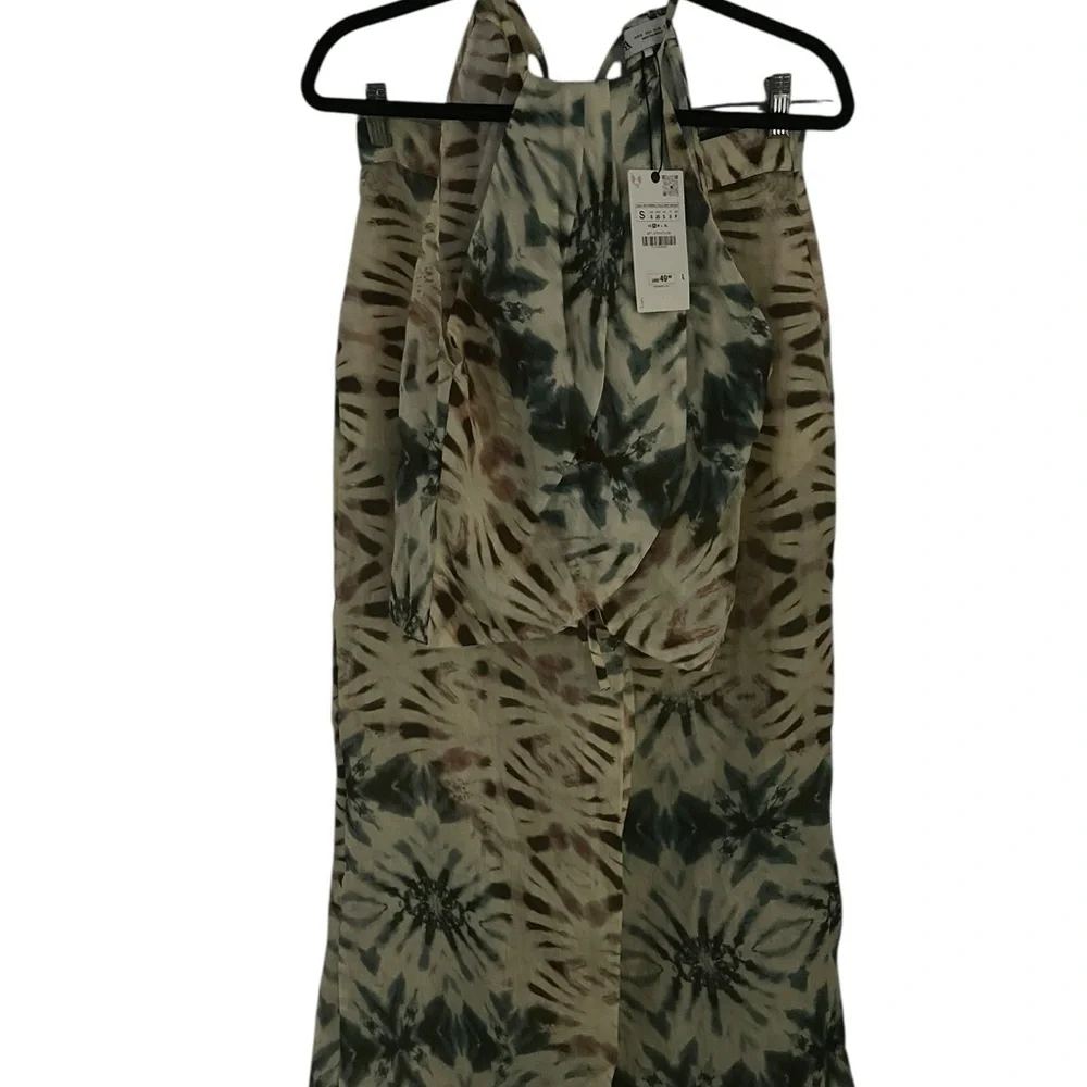 NWT Zara  Linen Tropical Suit Pants Yellow Size M